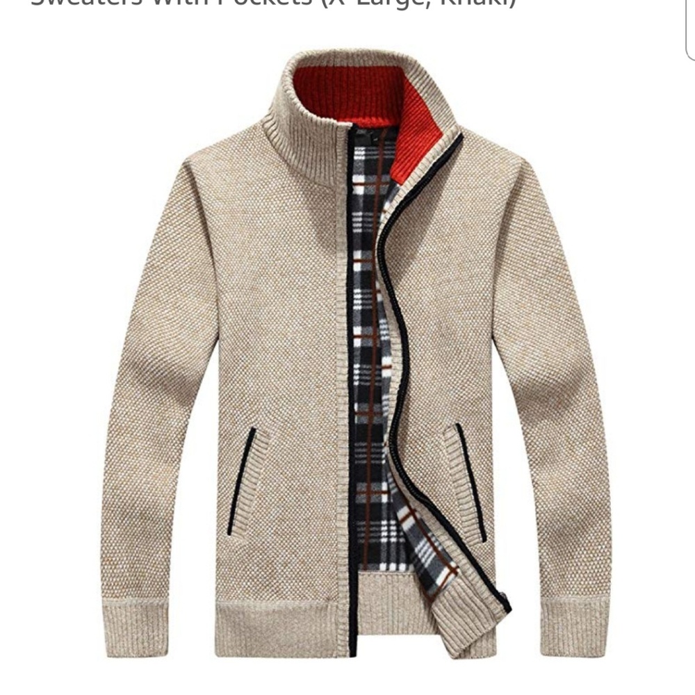 Men's sweater lined with fleece